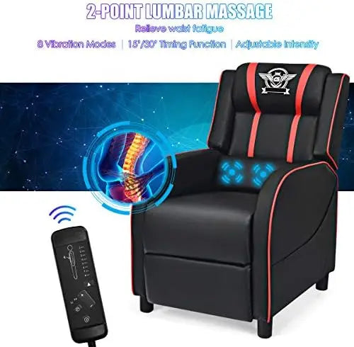 (Local US Inventory)Adjustable Massage Gaming Recliner Chair for Adults Ergonomic Leather Lounge a with Footrest Remote Control